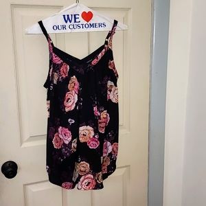 Torrid Black Floral Tank Plus 1X